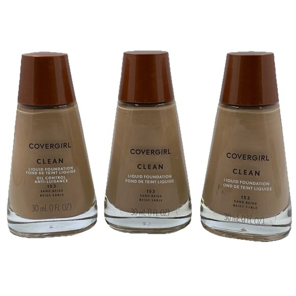 Covergirl Clean Liquid Foundation 153 Sand Beige Lot of 3 New - Picture 1 of 7